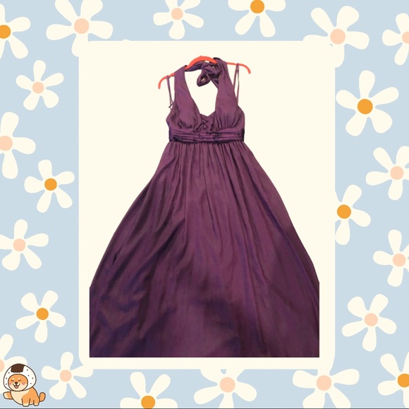 BCBGeneration Formal Purple Halter Empire Maxi Dress - Picture 2 of 16